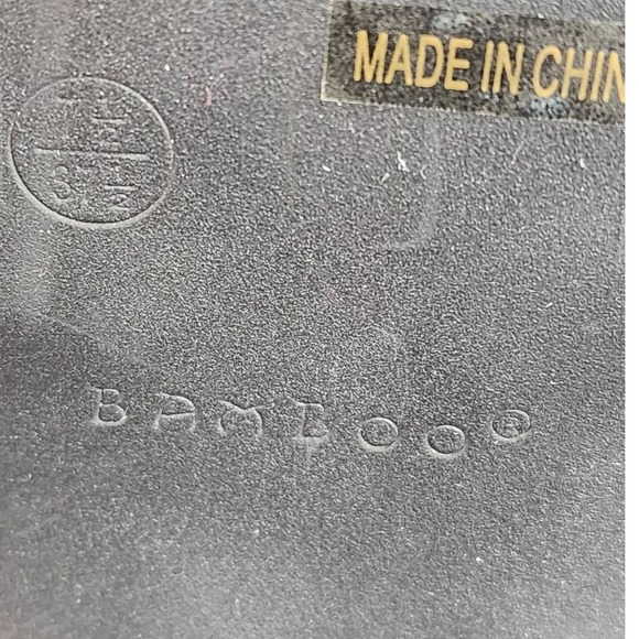 Bamboo Heels Swirl Print Open Toe Block Ankle Strap Sz 7.5 Party Shoes Used - Picture 13 of 13